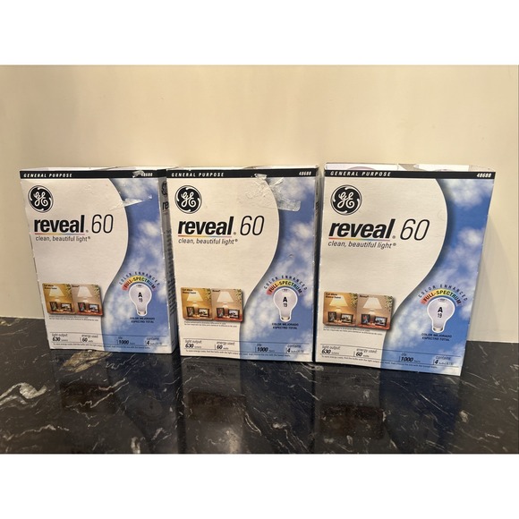 Genicci Other - GE Reveal 60 Watt Light Bulbs 3 Packs -12Bulbs New In Box